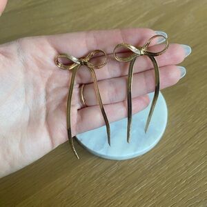 Gold Bow Earrings
